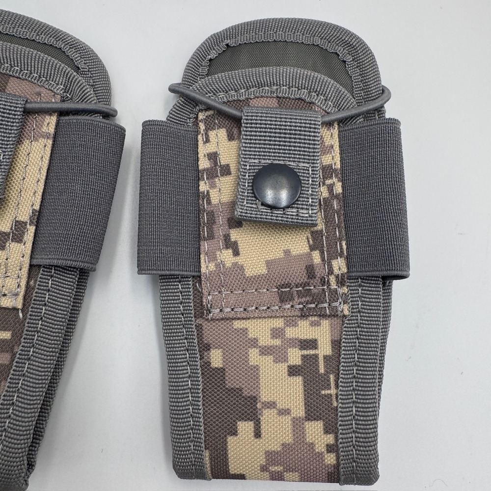 Set of 2 Tactical Magazine Pouches Digital Camo Grey Nylon Mag Holders - Picture 3 of 10